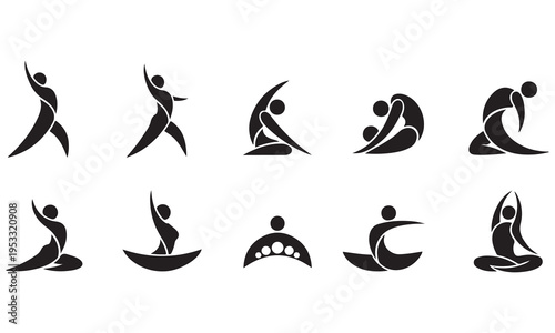 Active Lifestyle Icons Bundle - Sports, Dance, Yoga, and Fitness Silhouettes Set
