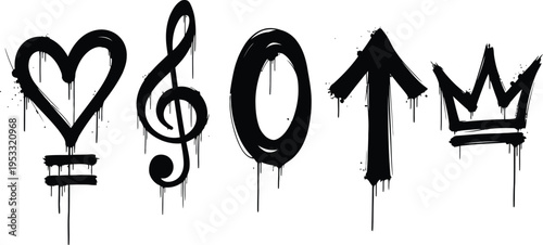 Graffiti symbols combining music and royalty