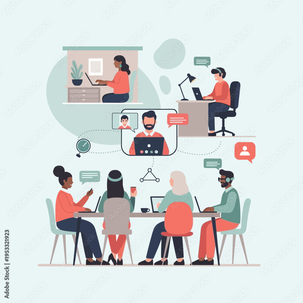 Fototapeta premium Team Collaboration and Remote Work Concept.