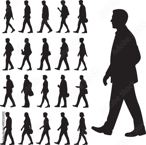 Vector collection of rail transport silhouettes. Passenger and freight transport set of wagons and locomotives.