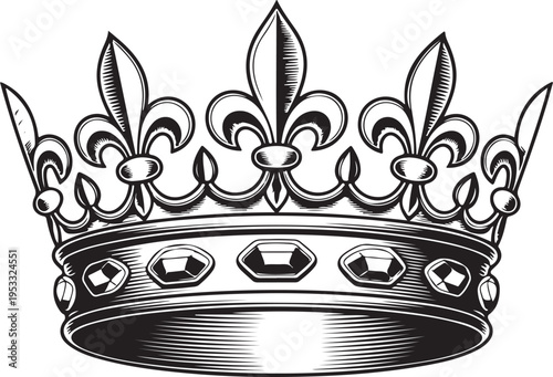 Vector crown hand drawn