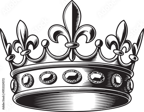Vector crown hand drawn