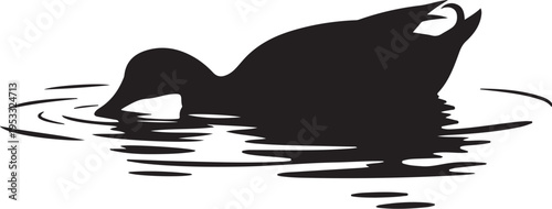 Black silhouette of a whale breaching water