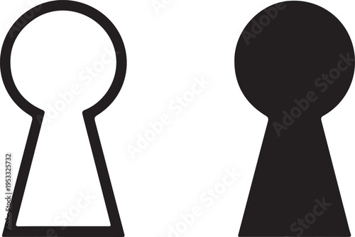 vector illustration of keyhole isolated icon. door, lock, key flat simple symbol