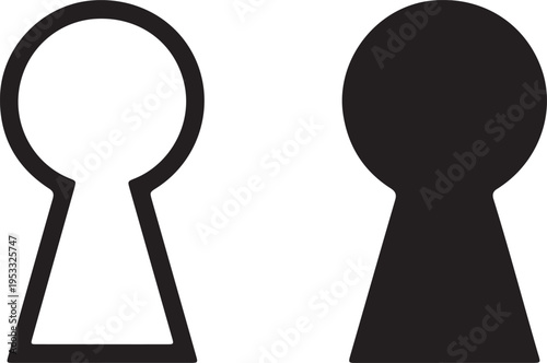 vector illustration of keyhole isolated icon. door, lock, key flat simple symbol