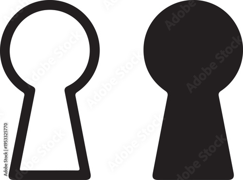 vector illustration of keyhole isolated icon. door, lock, key flat simple symbol