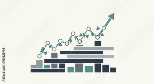 Bar Graph with Increasing Trend Arrow.