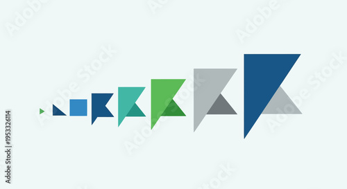 Geometric Shapes Forming Arrow Progression.