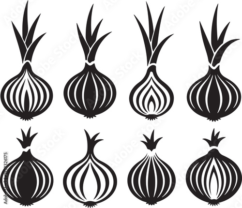 Vector illustration onion silhouette icon isolated on white background