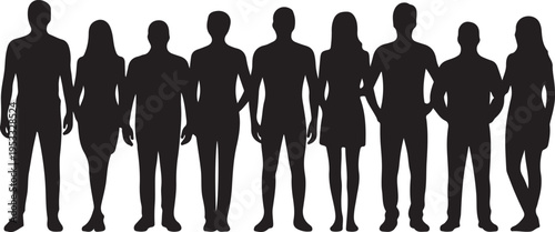 vector illustration. Silhouettes of overweight people. Big set of married couples.