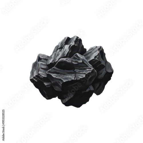 Pile of Dark Jagged Charcoal Lumps