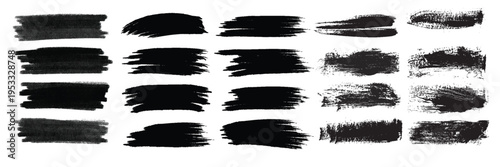 Beautiful Brushes vector collection. Grunge Elements - Brush strokes, ink paint brushes, grunge lines. Rectangle text box for social media and network. vector