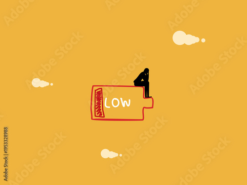 Business people are exhausted and their batteries are low.