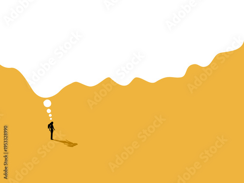 Thinking big, highly ambitious businesswoman