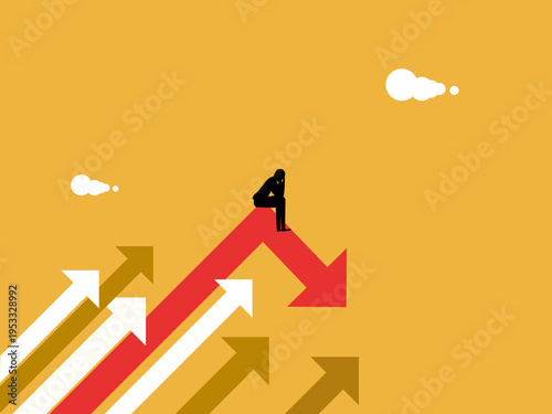 Business people are fatigued as the graph declines