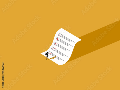 businesswoman checked the documents.