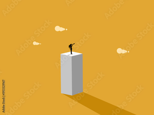 visionary businesswoman who looks far into the future.