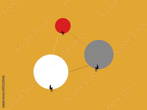 Business professionals working from home and holding online business meetings