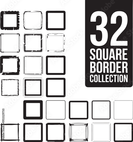 Vector illustration. Set of frames in grunge style. Dirty frame with a splash of black paint. Transparent background. Design elements for banner, poster, flyer, invitation, card, social networks