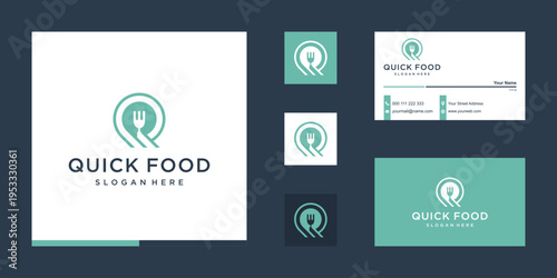 Fast Food Logo with Fork Symbol for Restaurant Branding Identity