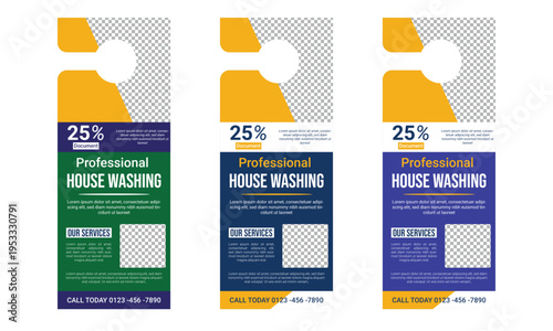 House Washing Door Hanger Design Template