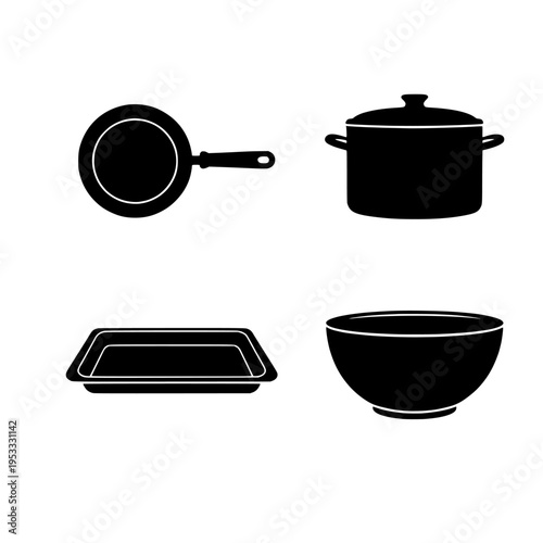 kitchen utensils vector illustration, flat design