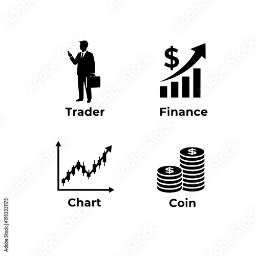 Business finance elements vector illustration