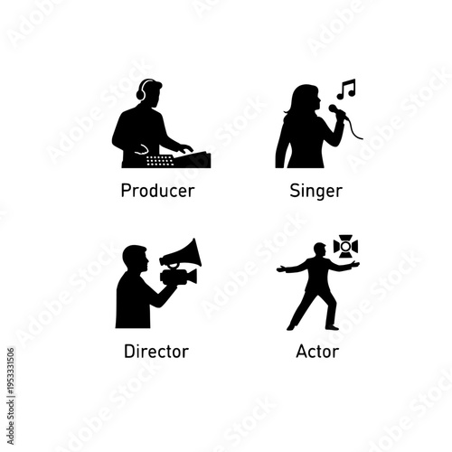 entertainment industry professionals vector illustration