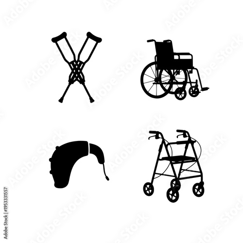 Medical assistive devices vector illustration