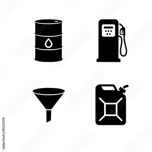 Oil and fuel icons set vector illustration