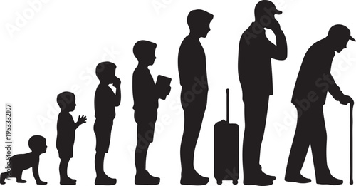 Vector silhouette generation men. 