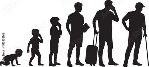 Vector silhouette generation men. 