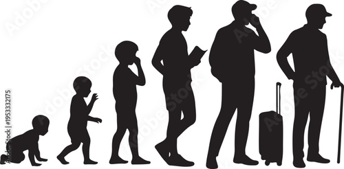 Vector silhouette generation men. 