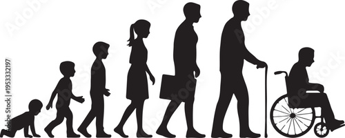 Vector silhouette generation men. 