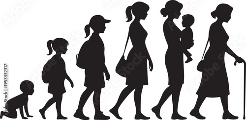 Vector silhouette generation women.