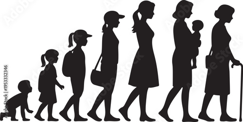 Vector silhouette generation women.