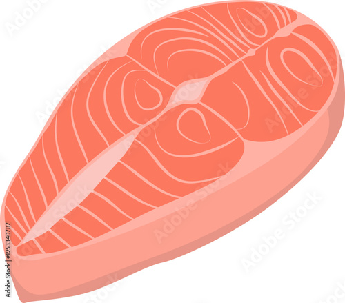 Fresh salmon steak vector illustration. World tuna day vector isolated