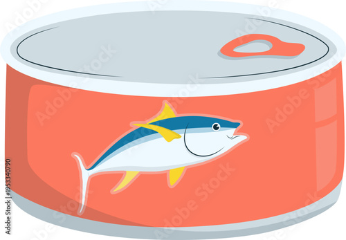 Canned tuna fish vector illustration. World tuna day vector isolated