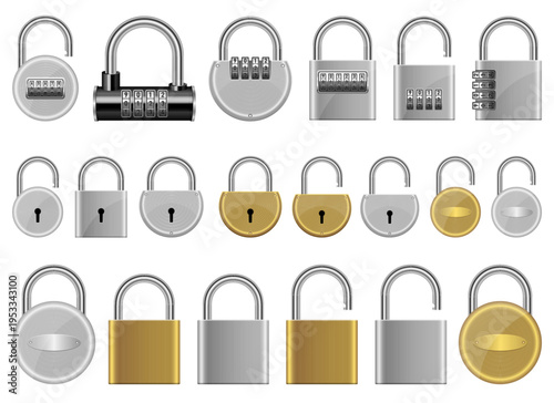 Collection of assorted padlocks and combination locks in a variety of styles.