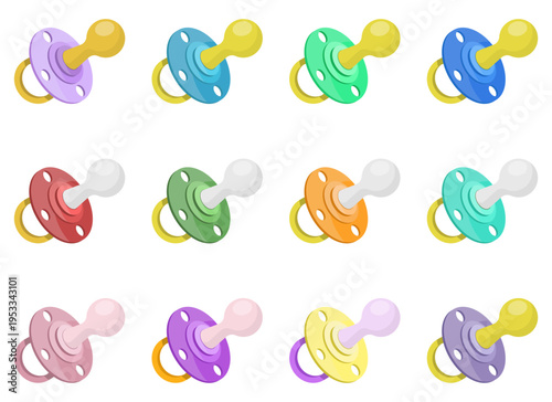 Colorful Array of Baby Pacifiers: Comfort and Calm in Every Hue!