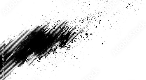 Black powder halftone dust, isolated on white background