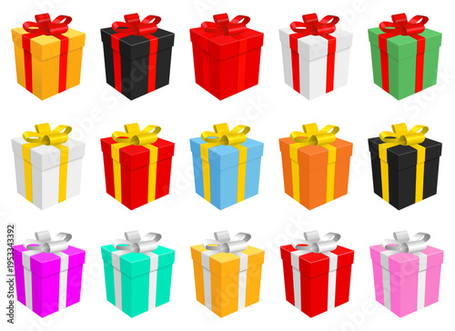 Colorful gift boxes with ribbons, perfect for any celebration or special day.