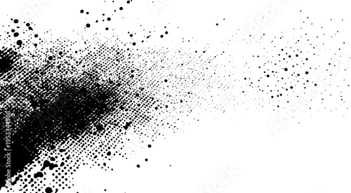 Black powder halftone dust, isolated on white background. Vector eps10