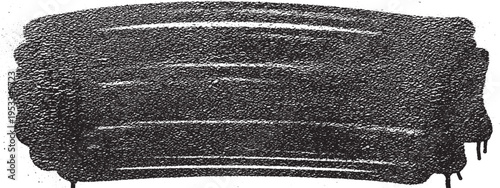 Black spray paint brush stroke with drips, textured grunge graphic element, paint drip