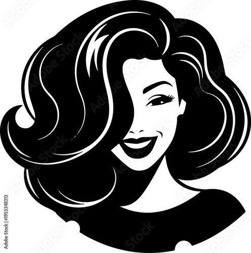 Woman with Beautiful Hair Smiling.