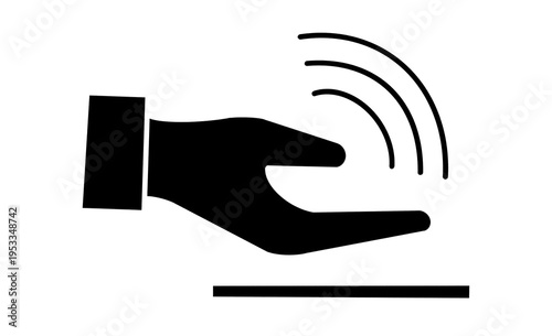 手のひら静脈認証のアイコンイラスト デジタル・インクルージョン