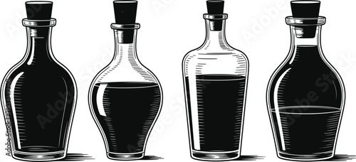 Vampire lips with fangs silhouette collection, spooky halloween mouth icons for gothic and horror design vector