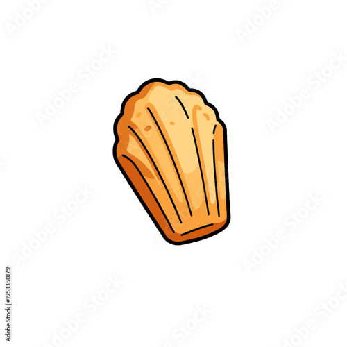[Vector EPS]A delicious and golden-colored madeleine cake illustration
