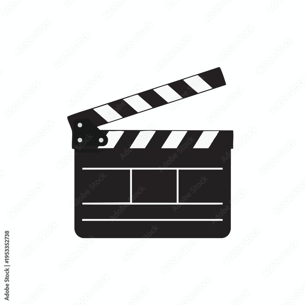 Fototapeta premium Black slate with hinged stick and white stripes, isolated on white