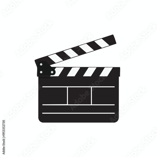 Black slate with hinged stick and white stripes, isolated on white